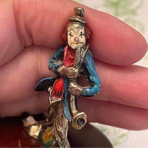Silver Plated Vintage Clown Figurine